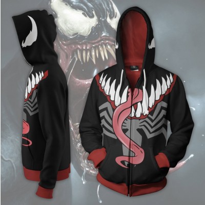 venom zip up face hoodie